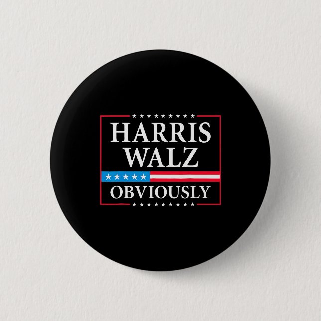 Walz Offensichtlich Präsident Kamala Harris Waltz  Button (Vorderseite)