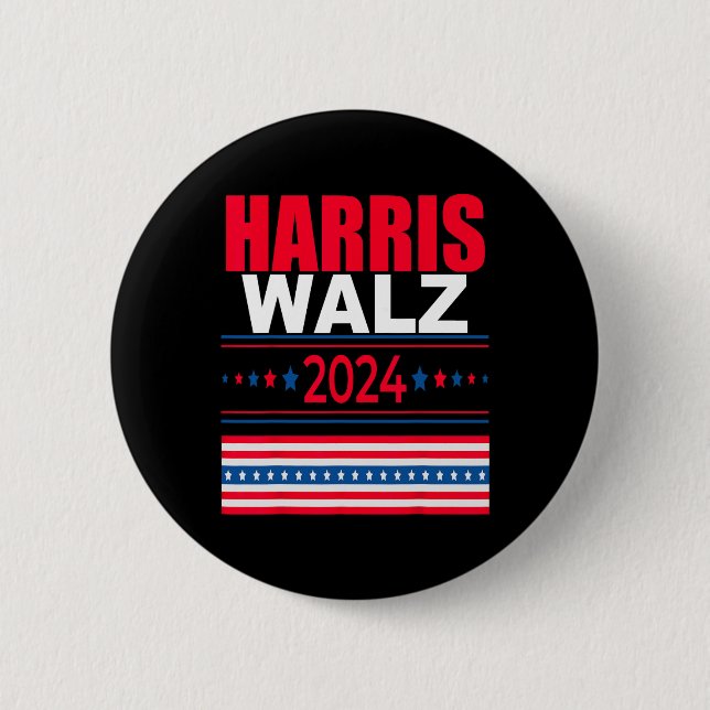 WaLzheimer 2024 Kamala und Tim Präsident Kampagne Button (Vorderseite)