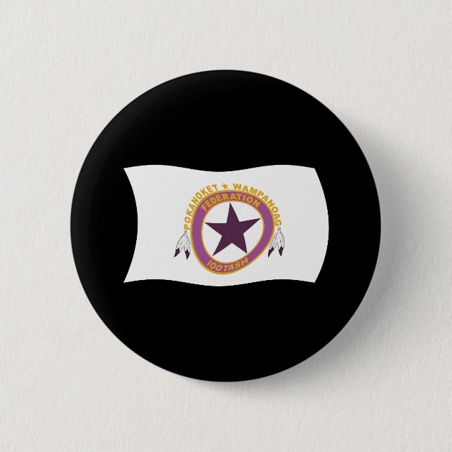 Wampanoag-Stammes-Flaggenknopf Button (Vorderseite)