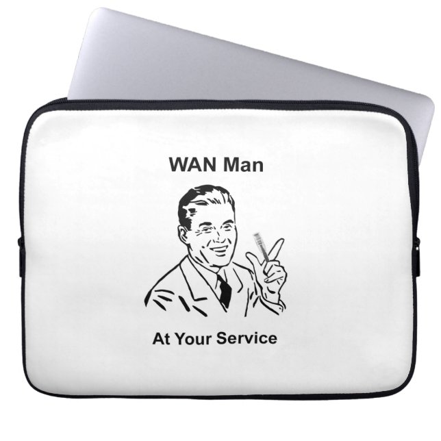 WAN-Mann in Ihrem Service Retro Tech Laptopschutzhülle (Vorderseite)