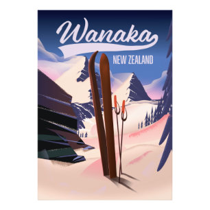 Wanaka Neuseeland Ski Poster