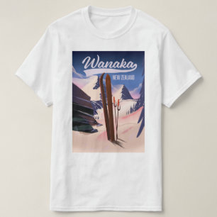 Wanaka Neuseeland Ski Poster T-Shirt