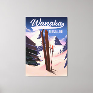 Wanaka Neuseeland Skiplakat Leinwanddruck
