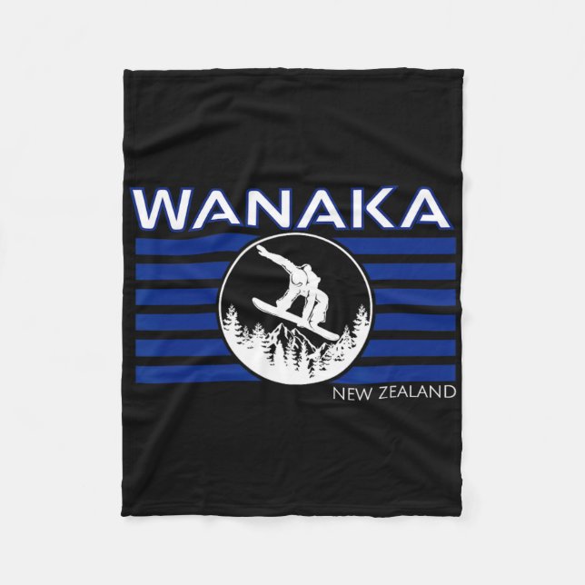 Wanaka Neuseeland Snowboarden Neuseeländer Schnee Fleecedecke (Vorderseite)