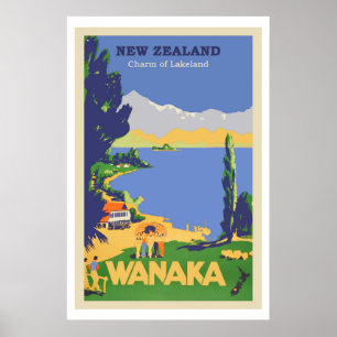 Wanaka, Neuseeland Vintage Travel Poster