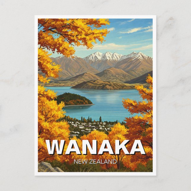 Wanaka New Zealand Travel Postkarte (Vorderseite)