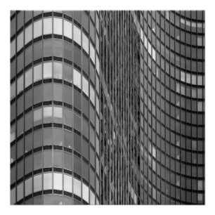 Wand aus Stahl und Glas, modern Poster