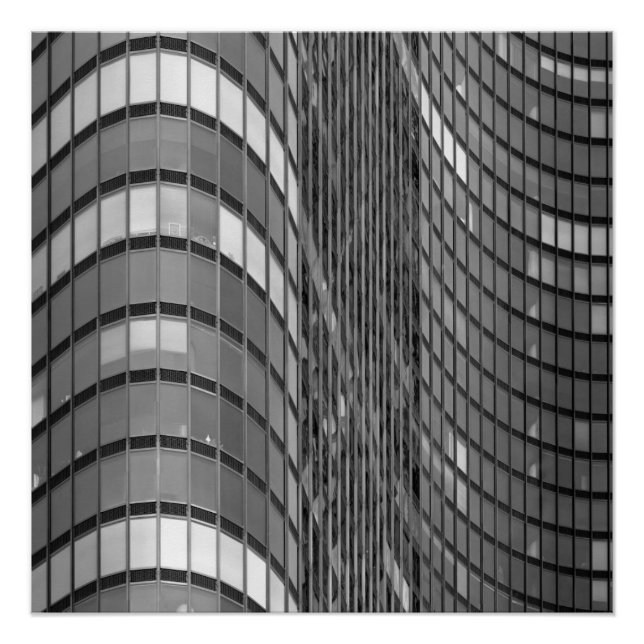 Wand aus Stahl und Glas, modern Poster (Vorderseite)