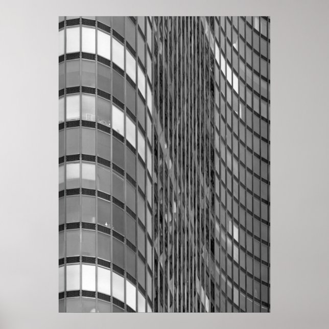 Wand aus Stahl und Glas, modern Poster (Vorne)
