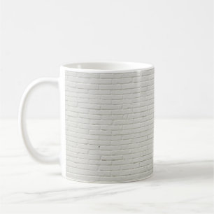 Wand aus weißen Ziegeln Wand Kaffeetasse