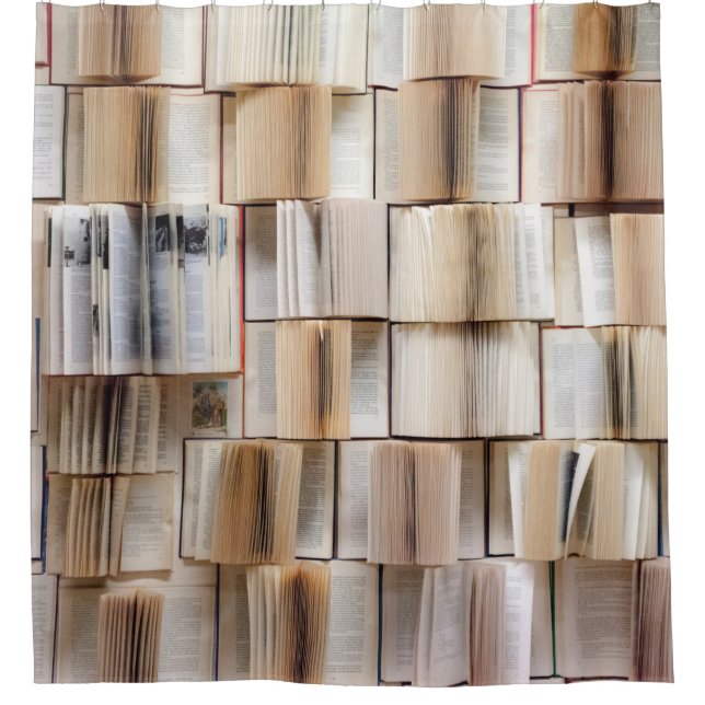 Wand der Bücher dekoriert Duschvorhang (Vorderseite)