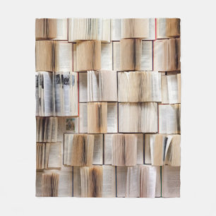 Wand der Bücher dekoriert Fleecedecke