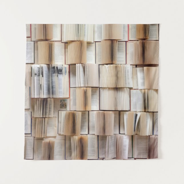 Wand der Bücher dekoriert Wandteppich (Vorderseite)