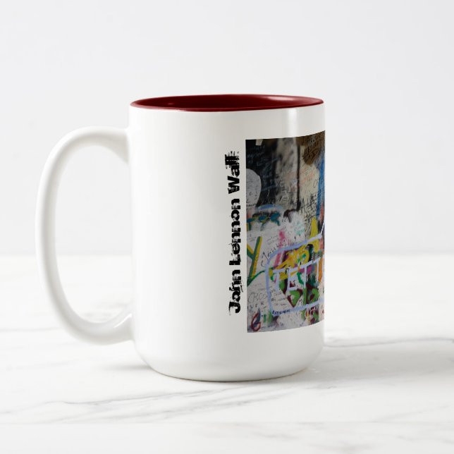 Wand Johns Lennon, Prag-Tasse Zweifarbige Tasse (Links)