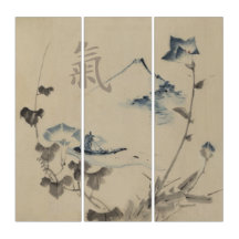 Wand-Kunst-japanisches Triptychon des 18.