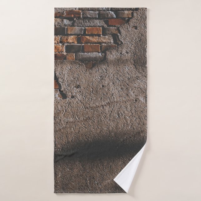 Wand mit gebrochenen Ziegeln Badehandtuch (Badehandtuch)