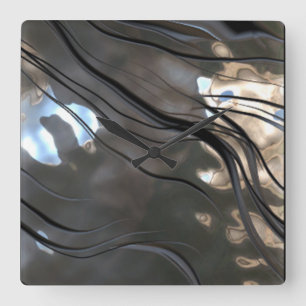 Wand-Uhr aus verformbarem Metall Quadratische Wanduhr