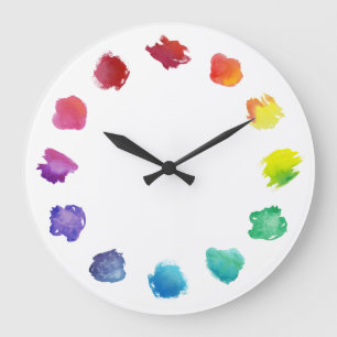 Wand-Uhr der Artist-Wasserfarbe Große Wanduhr