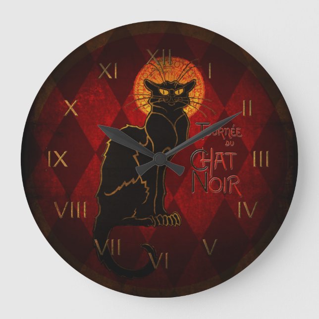 Wand-Uhr Le Chat Noir Große Wanduhr (Vorderseite)