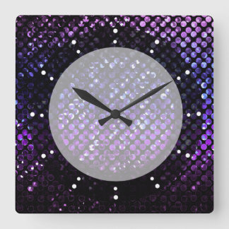 Wand-Uhr lila KristallBling Strass Quadratische Wanduhr