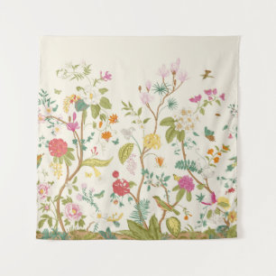 Wandbild. Blühen. Blühende Bäume. Vintage-Blumenil Wandteppich