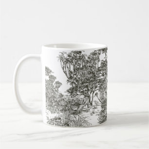 Wandbild handgezeichneter Safari-Panoramablick, Af Kaffeetasse
