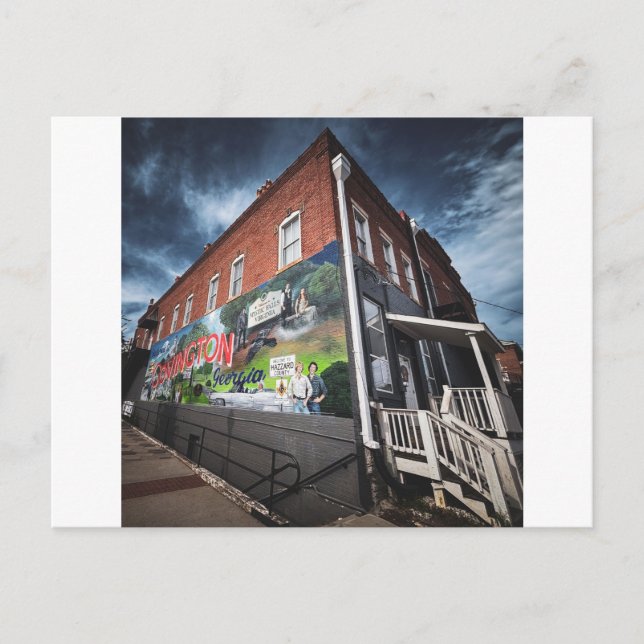 Wandbild in Covington auf historischem Backsteinge Postkarte (Vorderseite)