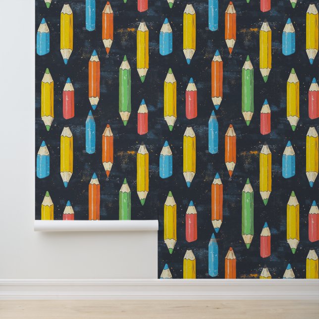 Wanddekor der Schule oder des Kindergartens - farb Tapete (Anwendung)