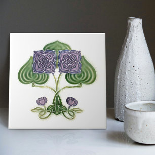 Wanddekoration Art Nouveau Vintage Antik Peranakan Fliese