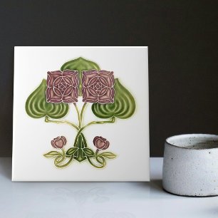 Wanddekoration Art Nouveau Vintage Antik Peranakan Fliese