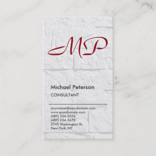 Wanddesign Red Park Avenue Monogram Visitenkarte