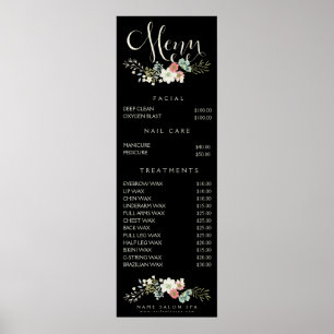 Wanddruck Spa Salon Schönheitssalon Menü Preislist Poster
