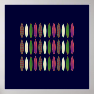 Wände mit Surfbrettern Poster