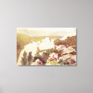 Wände von altem Samos, Cephalonia, 19. Jahrhunder Leinwanddruck