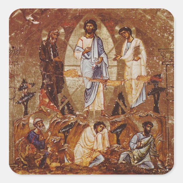 Wandel auf dem Sinai Quadratischer Aufkleber (Vorderseite)