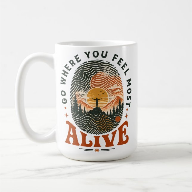 Wander-Abenteuer-Geschenk, bei dem du dich lebendi Kaffeetasse (Links)