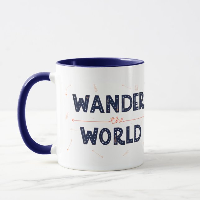 Wander die Welt - Retro-Reiseumarmung Tasse (Links)