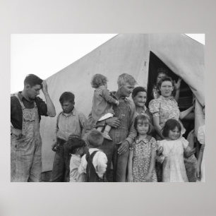 Wander- Familie während Erbsen-Ernte - 1939 Poster