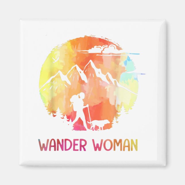 Wander FRAU Wandern Klettergarten Camping Magnet (Vorne)