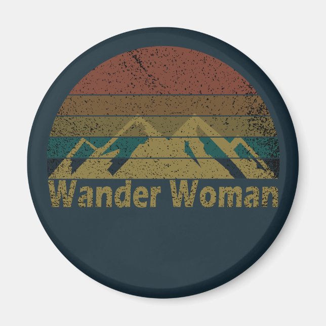Wander Frau Wandern Magnet (Vorne)