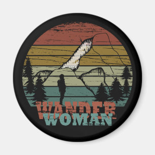 Wander Frau Wandern Magnet