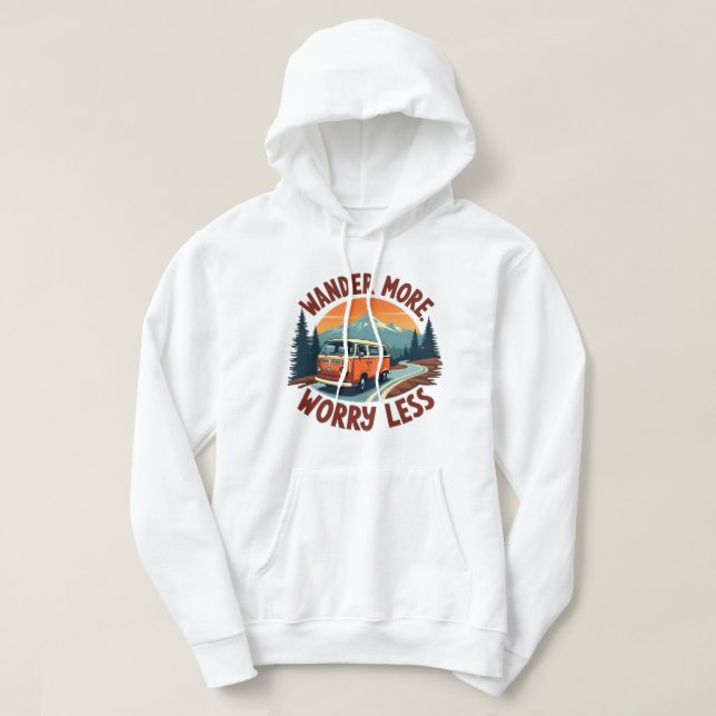 Wander mehr, immer weniger - Retro-Abenteuer Hoodie (Design vorne)