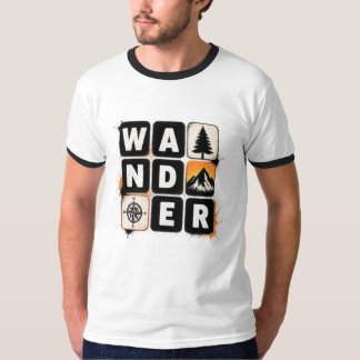 Wander – Minimal Reise- & Abenteuer-Typografie-T-S T-Shirt