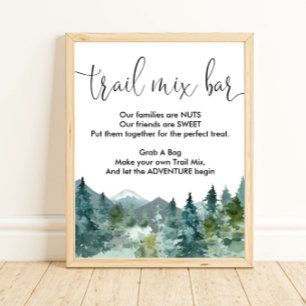 Wander-Mischungs-Bar-Schild rustikale Berge Poster