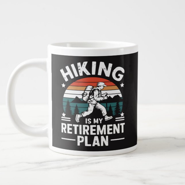 Wander-Rentnerplan Lustiger Spruch Jumbo-Tasse (Links)