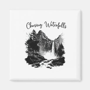 Wander-T-Shirts Wandern Wasserfälle jagen Wanderer Magnet