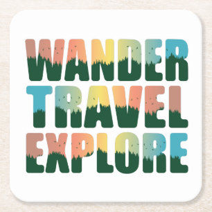 Wander Travel Exploration - Travel Lover Rechteckiger Pappuntersetzer