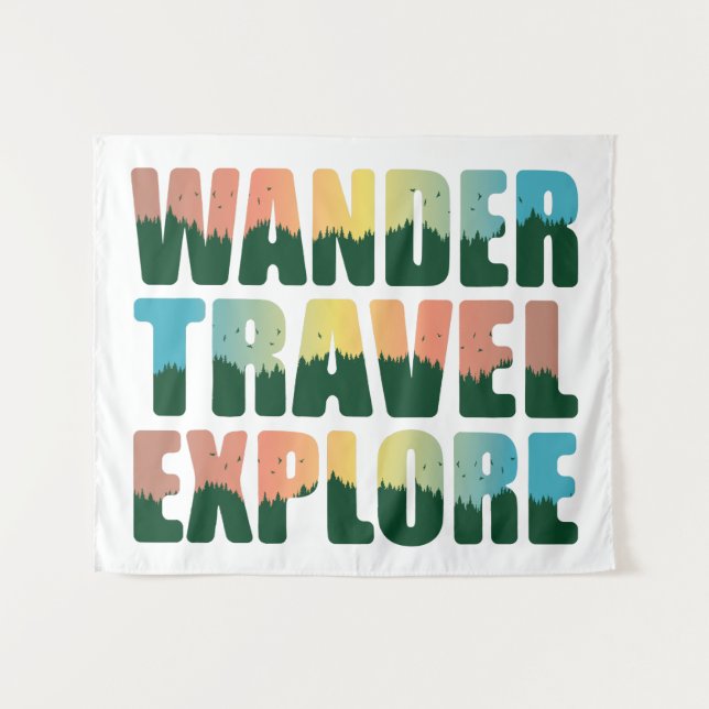 Wander Travel Exploration - Travel Lover Wandteppich (Vorderseite (Horizontal))