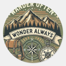 Wander und Wonder Runder Aufkleber