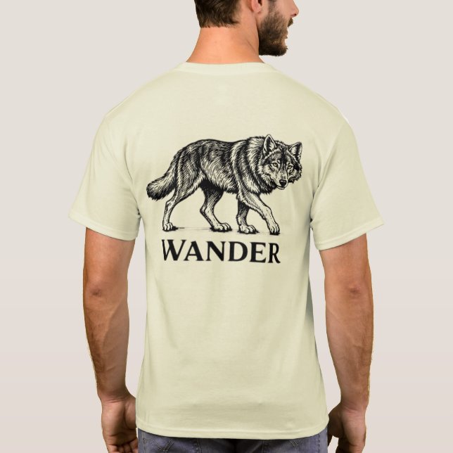 “Wander” Wolf Graphic T-Shirt – Lone Wolf Adventur (Rückseite)